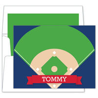 Baseball Diamond Folded Note Cards