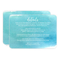 Blue Big Swash Wedding Information Cards