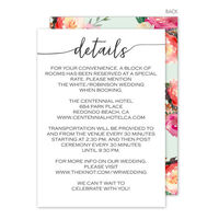 Mint Swoosh Wedding Information Cards