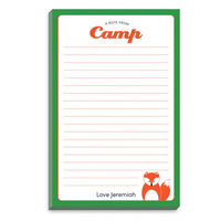 Green and Orange Border Fox Camp Notepads