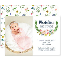 Rose Swag Photo Birth Announcements