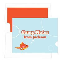 Blue Goldfish Camp Foldover Note Cards