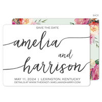 Mint Large Swoosh Names Save the Date Announcements