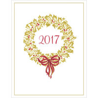 Embossed 2017 Wreath Holiday Cards