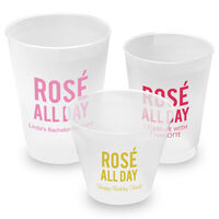 Personalized Big Word Rosé All Day Frosted Cups