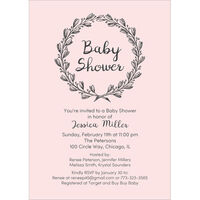 Grey Baby Shower Wreath Invitations