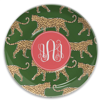 Green Leopard Melamine Plate