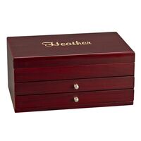 Rosewood Box with 2-Drawer Jewelry Box