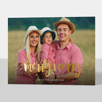 Merry Merry Gold Foil Photo Cards