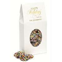 Happy Holidays White Tapered Top Treat Bag