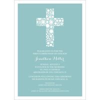 Floral Lace Cross Communion Invitations