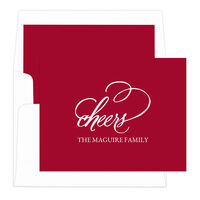 Red Refined Cheers Foldover Note Cards