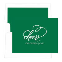 Green Refined Cheers Foldover Note Cards