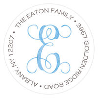Sweet Welcome -Blue Round Address Labels