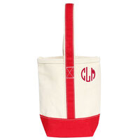 Personalized Wine Tote Red Trim