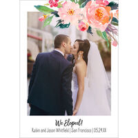 Watercolor Bouquet Photo Wedding Announcements