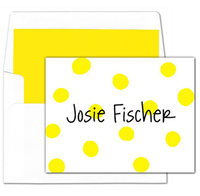 Yellow Polka Dot Foldover Note Cards