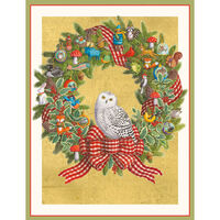Snowy Owl Wreath Holiday Cards