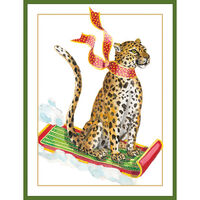 Sledding Leopard Holiday Cards