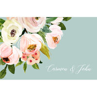 Blue Pink Corner Roses Placemats