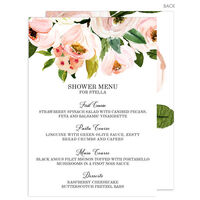 White Pink Bouquet Menus