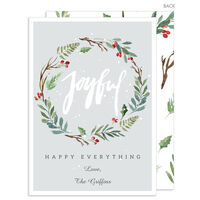 Joyful Wreath Flat Holiday Cards