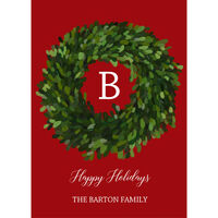 Laurel Wreath Flat Holiday Cards