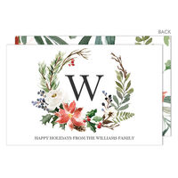 White Holiday Floral Flat Gift Enclosures