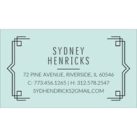 Deco Border Contact Cards - Raised Ink
