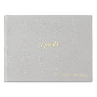 Personalized Grey Leather Guest Books