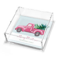 Red Truck Petite Lucite Trinket Tray