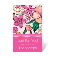 Pink Modern Floral Folded Gift Enclosures