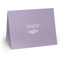 Petite Leaves Folded Shimmer Note Cards