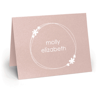 Daisy Wreath Folded Shimmer Note Cards