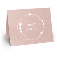 Heart Wreath Folded Shimmer Note Cards