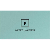 Bordered Initial Double Sided Shimmer Contact Cards