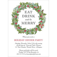 Eat Drink and Be Merry Wreath Invitations