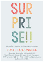 Blue Distressed Surprise Invitations