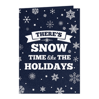 Snow Time Vertical Folded Shimmer Holiday Cards