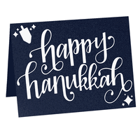 Happy Hanukkah Folded Shimmer Holiday Cards