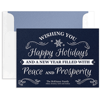 Peace and Prosperity Flat Shimmer Holiday Cards