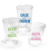 Personalized Modern Couple Clear Plastic Cups