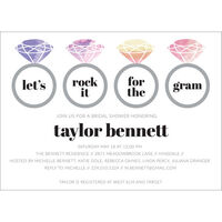 Colorful Diamond Rings Bridal Shower Invitations