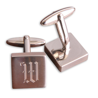 Brushed Silver Square Cufflinks