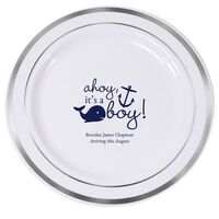 Ahoy It's A Boy Premium Banded Plastic Plates