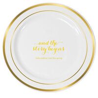 And the Story Begins Premium Banded Plastic Plates