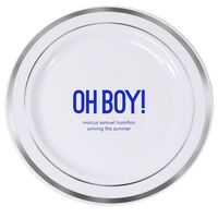 Bold Oh Boy Premium Banded Plastic Plates
