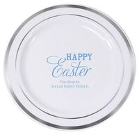 Happy Easter Premium Banded Plastic Plates