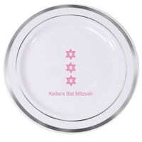 Star of David Row Premium Banded Plastic Plates