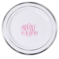 Interlocking Script Monogram Premium Banded Plastic Plates